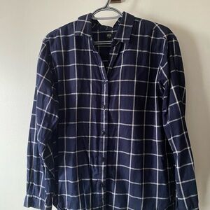 Uniqlo Navy Checkered Men's Shirt